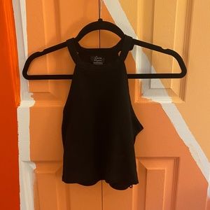 Zara High Neck Black Tank Top